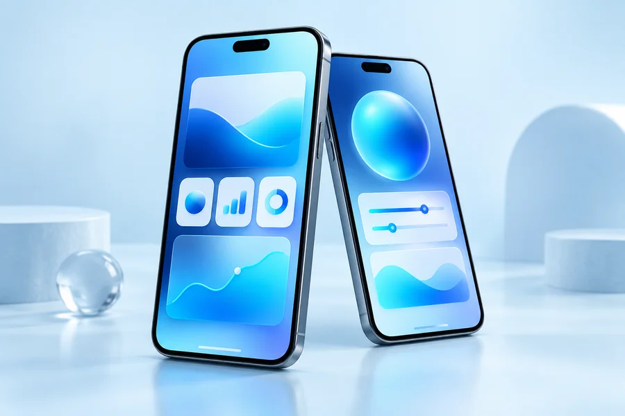 Conceito de aplicativos em dois smartphones